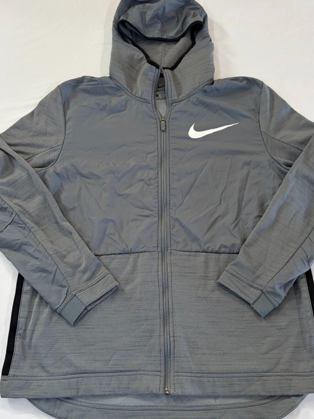 Nike Dri-FIT Gray Hooded Full-Zip Jacket Basketball Men’s L